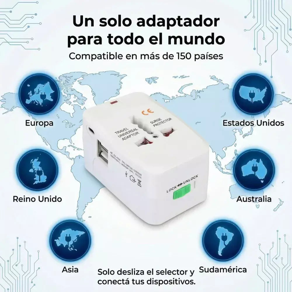 Adaptador Universal de Viaje - 3 en 1