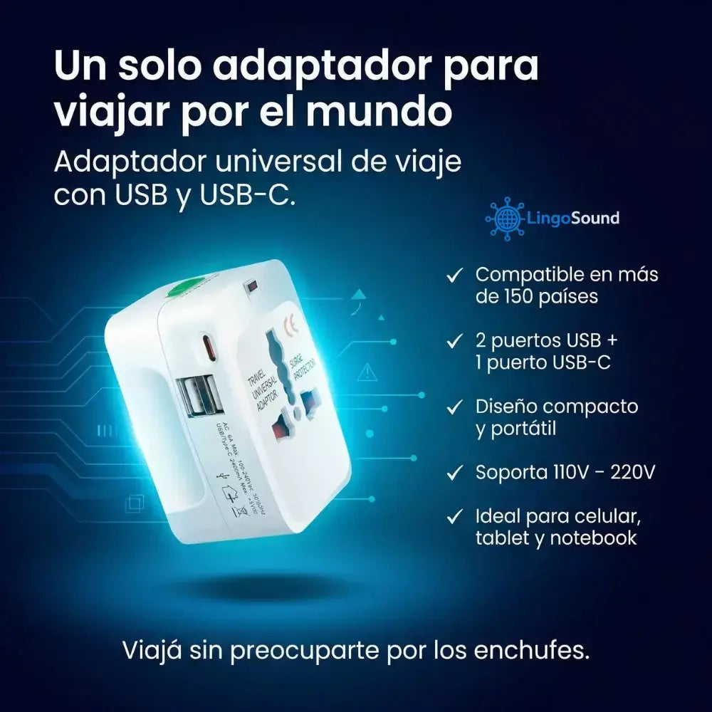 Adaptador Universal de Viaje - 3 en 1