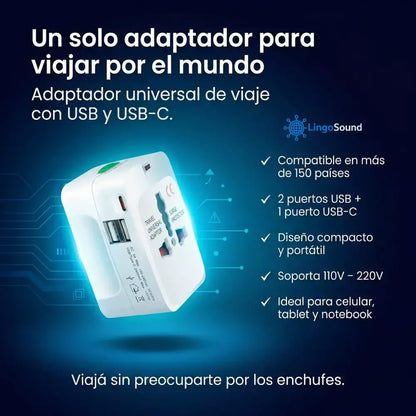 Adaptador Universal de Viaje - 3 en 1