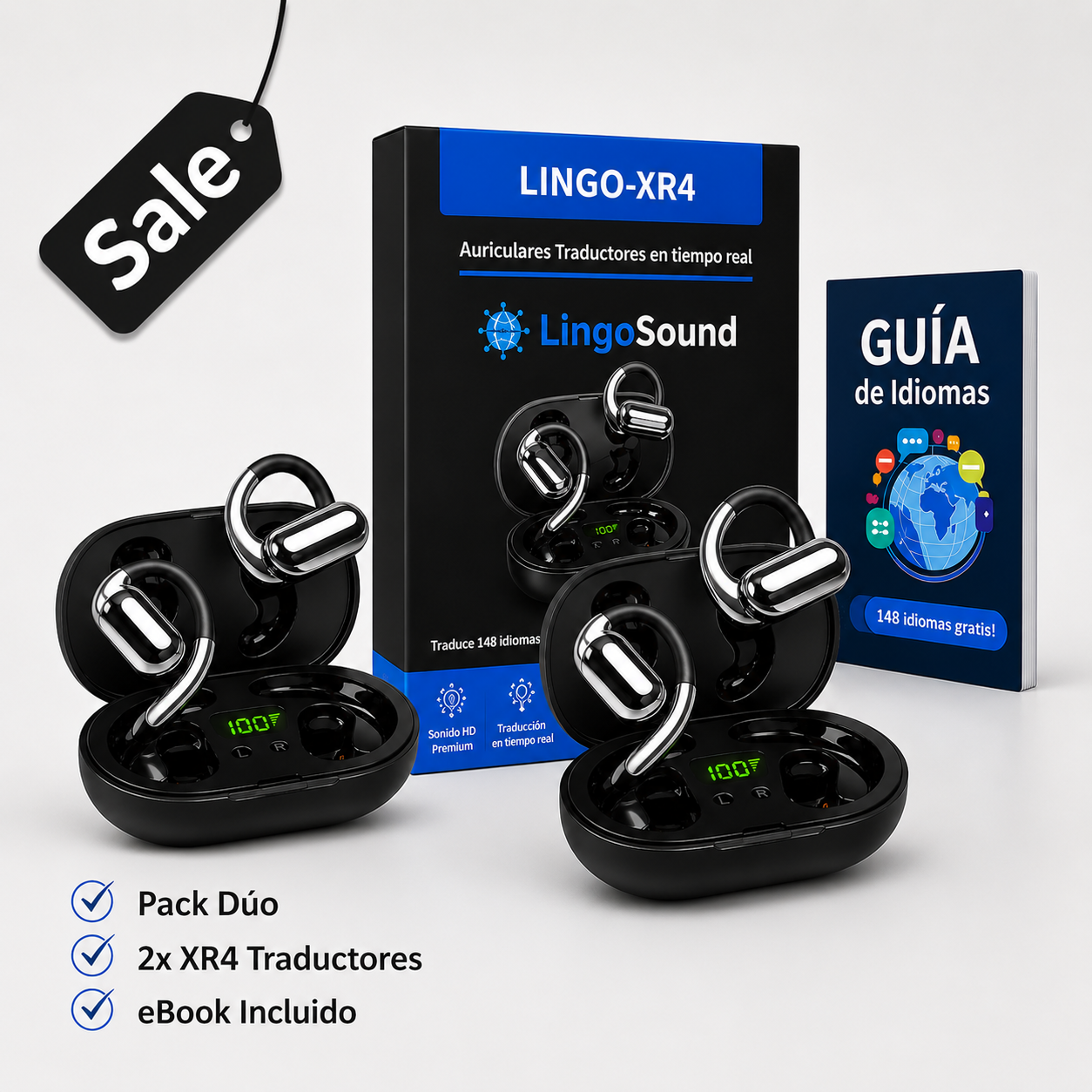 LingoSound XR4 - Pack Dúo ( 2 auriculares Traductores )