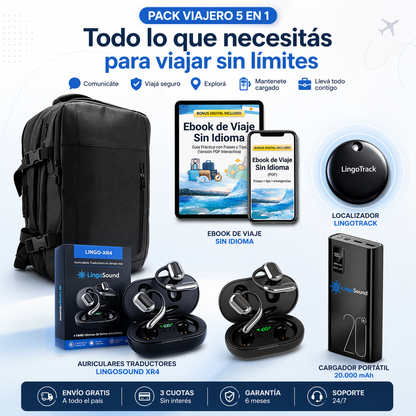 Pack Viajero 5 en 1 con Auricular Traductor Gratis