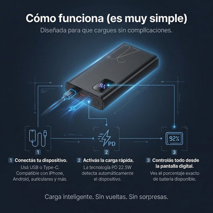 Power Bank LingoSound 20.000 mAh - Bateía Externa Portátil Carga Rápida